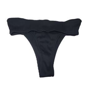 Shein Black Super High Cut Cheeky Brazilian Bikini Swim Suit Bottoms